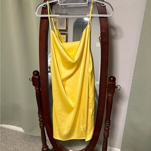 Yellow Satin Slip Dress